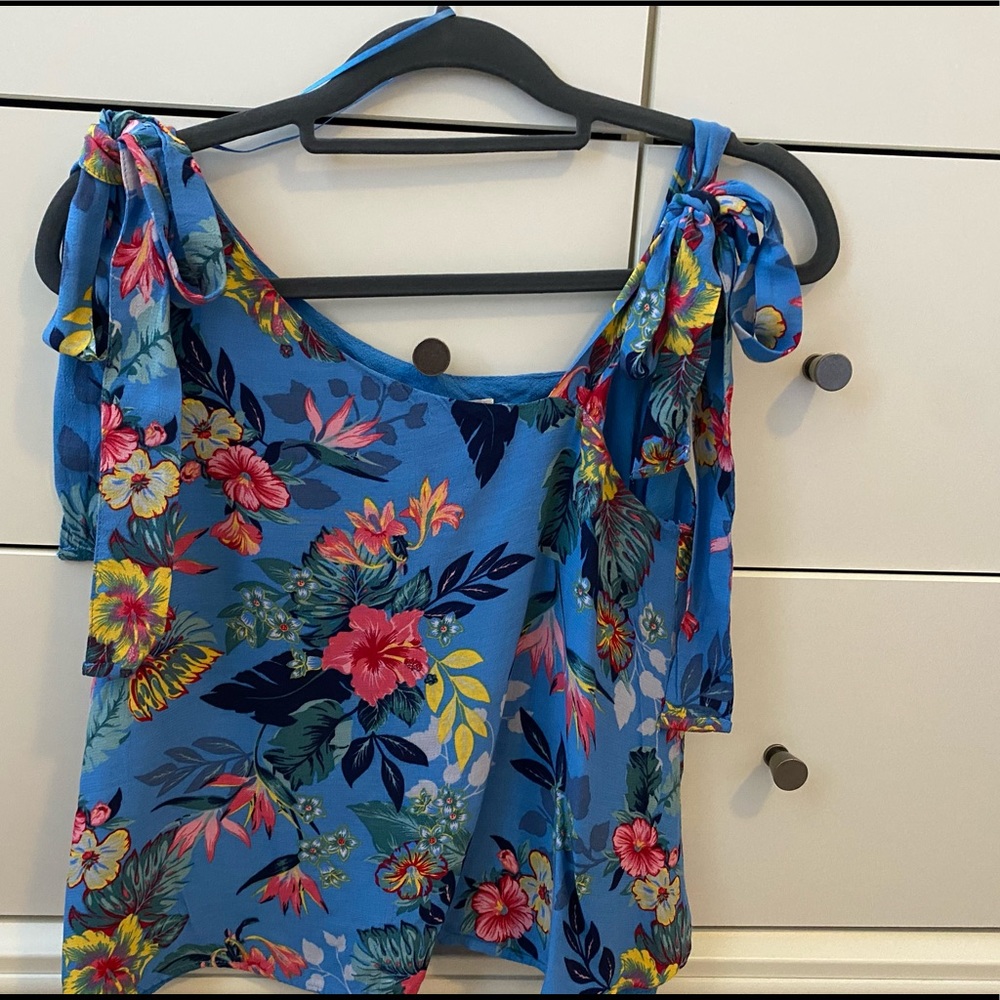 Blue floral blouse